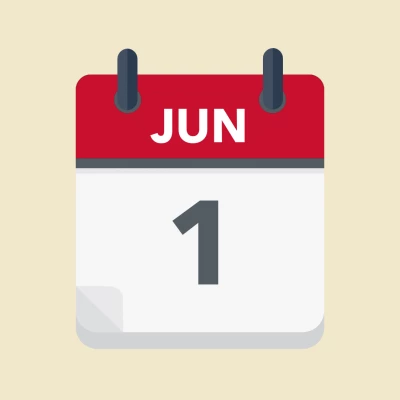 Calendar icon showing 1st June
