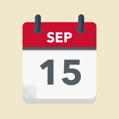 Calendar icon showing 15th September