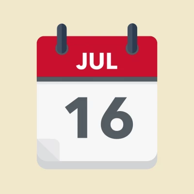 Calendar icon showing 16th July