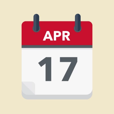 Calendar icon showing 17th April