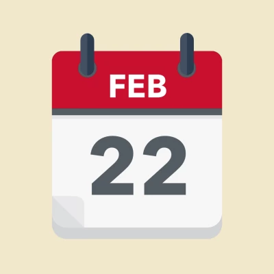 Calendar icon showing 22nd February