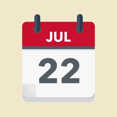 Calendar icon showing 22nd July