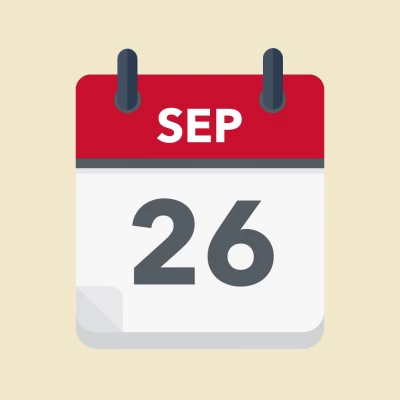 Calendar icon showing 26th September
