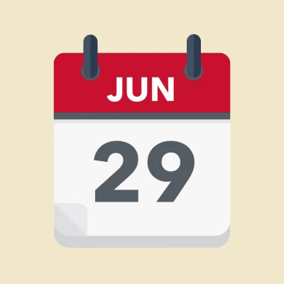 Calendar icon showing 29th June