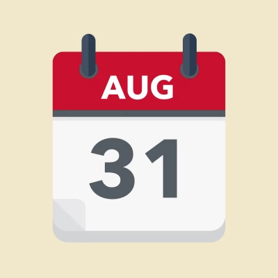 Calendar icon showing 31st August
